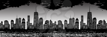 Seamless Pattern Vector Illustration of Cities Silhouette. EPS10