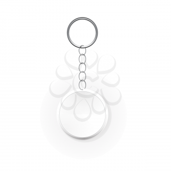 Template Keychain Keys on a Ring with a Chain. Vector Illustration. EPS10