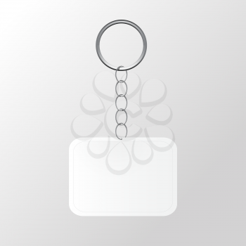Template Keychain Keys on a Ring with a Chain. Vector Illustration. EPS10