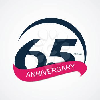 Template Logo 65 Anniversary Vector Illustration EPS10