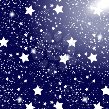 Starry Sky on Blue Background. Vector Illustration. EPS10