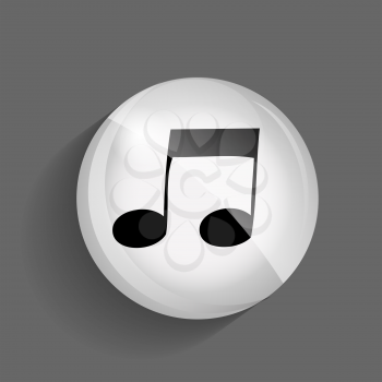 Music Glossy Icon Vector Illustration on Gray Background. EPS10.