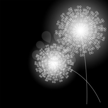 Black Abstract flowers silhouette. Vector illustration EPS10