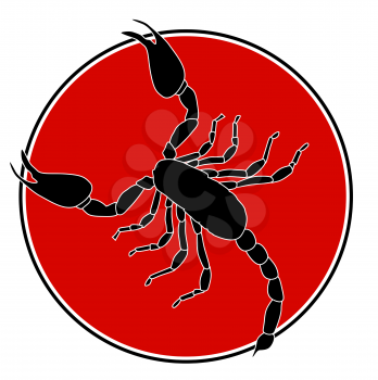 Black Scorpion Silhouette Icon Vector Illustration EPS10