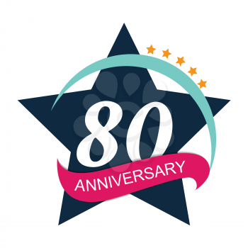 Template Logo 80 Anniversary Vector Illustration EPS10