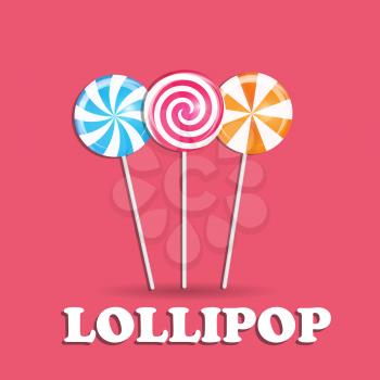 Realistic Sweet Lollipop Candy Background. Vector Illustration EPS10