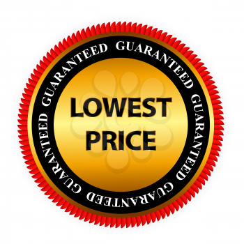 Lowest Price Guarantee Gold Label Sign Template Vector Illustration EPS10