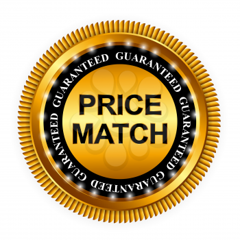 Price Match Guarantee Gold Label Sign Template Vector Illustration EPS10