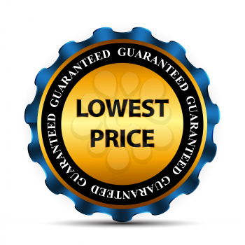 Lowest Price Guarantee Gold Label Sign Template Vector Illustration EPS10