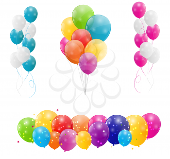 Color glossy balloons background vector illustration