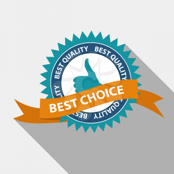 Best Choice Quality Label Set in Flat Modern Design with Long Shadow. Vector Illustration EPS10