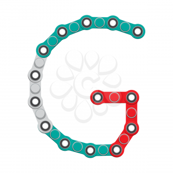 Alphabet from the New popular anti-stress toy Spinner. Letter G. Vector Illustration. EPS10