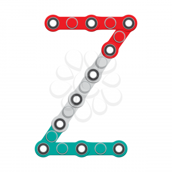 Alphabet from the New popular anti-stress toy Spinner. Letter Z. Vector Illustration. EPS10