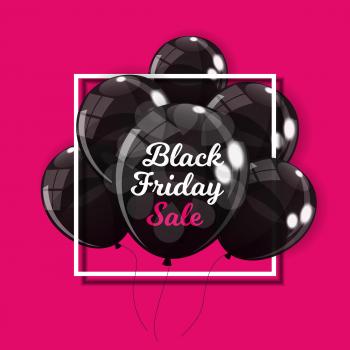 Black Friday Sale Balloon Concept of Discount. Special Offer Template .Vector Illustration EPS10
