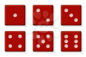 Plastic Red Dices for Casino Vector Illustration EPS10 