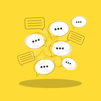 Social Media Flat Concept with Speech Bubles Messages Vector Illustration EPS10
