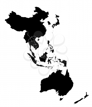 Modern Regional Comprehensive Economic Partnership RCEP map. Vector Illustration. EPS10