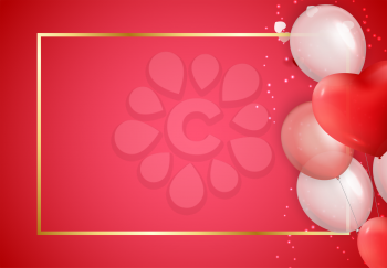 Love Valentines Day Background with Hearts. Vector Illustration EPS10