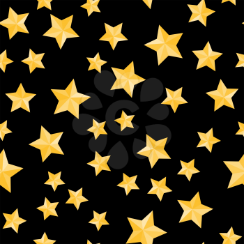 Abstract Golden Glossy Star Seamless Pattern Background. Vector Illustration EPS10