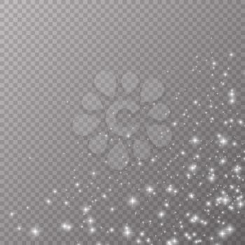 Sparks glitter special light effect on transparent background. Realistic Vector illustration for Your Design. EPS10