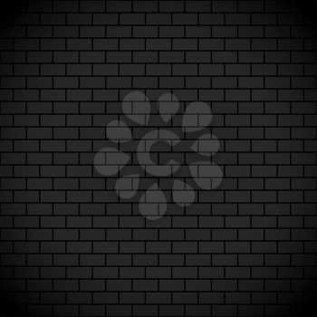 Dark brick wall background, 2d vector, eps 10