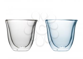 Toned and untoned  glasses isolated on a white background, studio shot