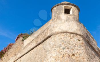 Ajaccio, La Citadelle. Old stone fortress fragment. Corsica, France