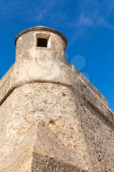 Ajaccio, La Citadelle. Old stone fortress fragment. Corsica, France. Popular landmark