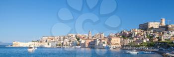 Panoramic cityscape of old Gaeta town, Italy