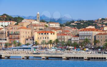 Port of Propriano cityscape, South region of Corsica, France