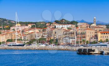 Port of Propriano landscape, South region of Corsica, France