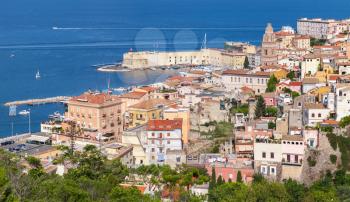 Cityscape of old coastal town Gaeta in summertime, Italy