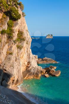 Coastal rocks ans small island in Adriatic Sea, Montenegro