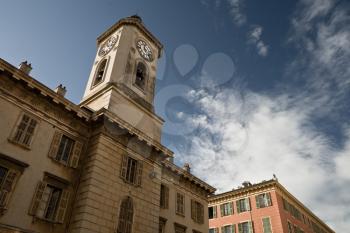 France. Old Nice. Clock on tower