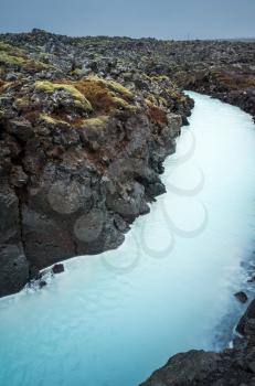 Iceland, landscape of Blue lagoon. This geothermal spa is one of the most visited attractions in Iceland