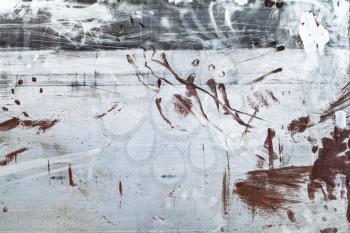 Grungy metal surface with rust and paint, frontal background photo texture