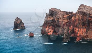 Ponta de Sao Laurenco. Coastal rocky landscape of Portuguese island of Madeira