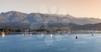 Corsica island, France. Porto-Vecchio town, summer morning, coastal landscape