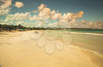 Macao Beach, touristic resort of Dominican Republic, vintage toned landscape of Hispaniola Island