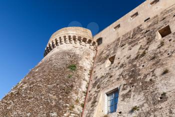 Aragonese-Angevine Castle facade in Gaeta, Italy. Most likely it was built in the 6th century, in the course of the Gothic War