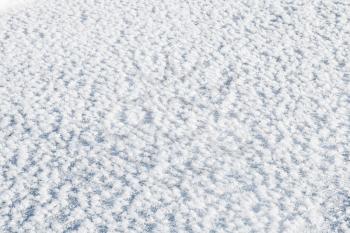 Surface hoar, the most common form of hoarfrost consists of fluffy ice crystals. Winter natural background texture