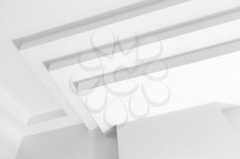 Abstract white architecture fragment with geometric decoration elements