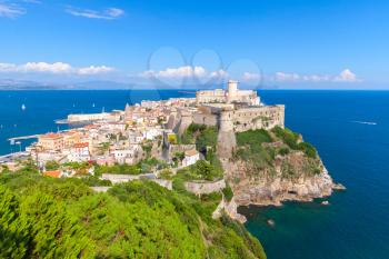 Coastal landscape with old town of Gaeta, Italy