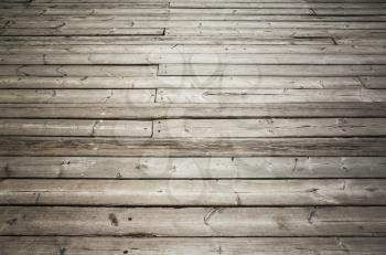 Uncolored old dark gray wooden floor. Background photo texture