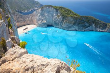 Navagio bay and Ship Wreck beach. The most famous natural landmark of Zakynthos, Greek island in the Ionian Sea