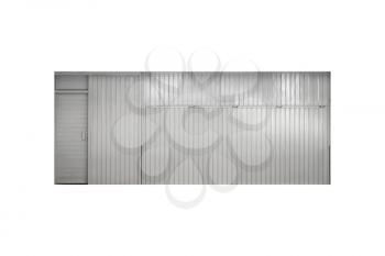 Gray metal parking gate isolated on white background