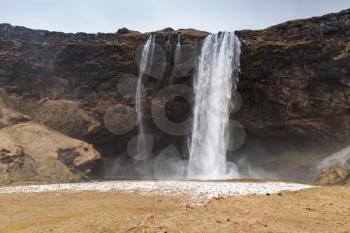 Seljalandfoss waterfall, popular landmark of Icelandic nature