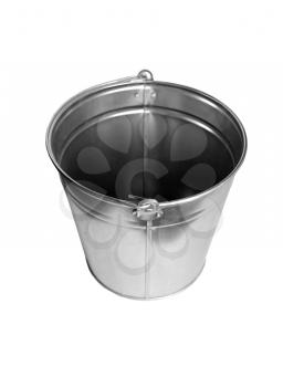 Zinc bucket isolated on white