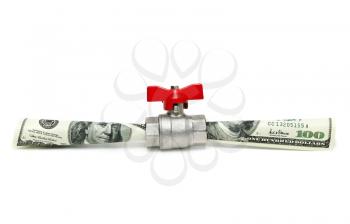 Money flowing isolated on white