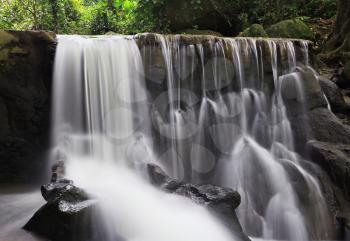 Beautiful waterfall in the jungle, Koh Samui island, Thailand